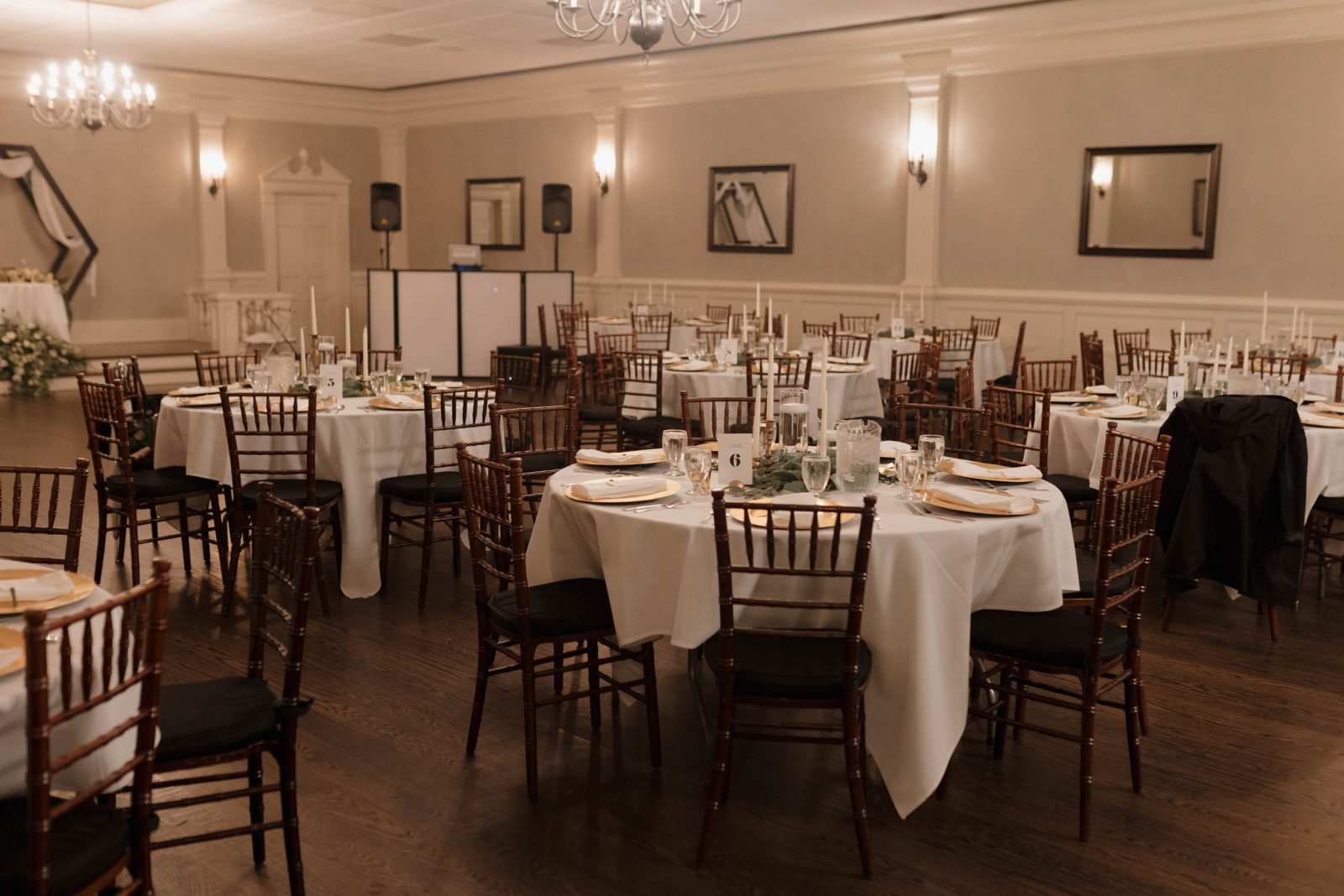 the heritage ballroom set to host a wedding reception. At the springside inn in central new york 