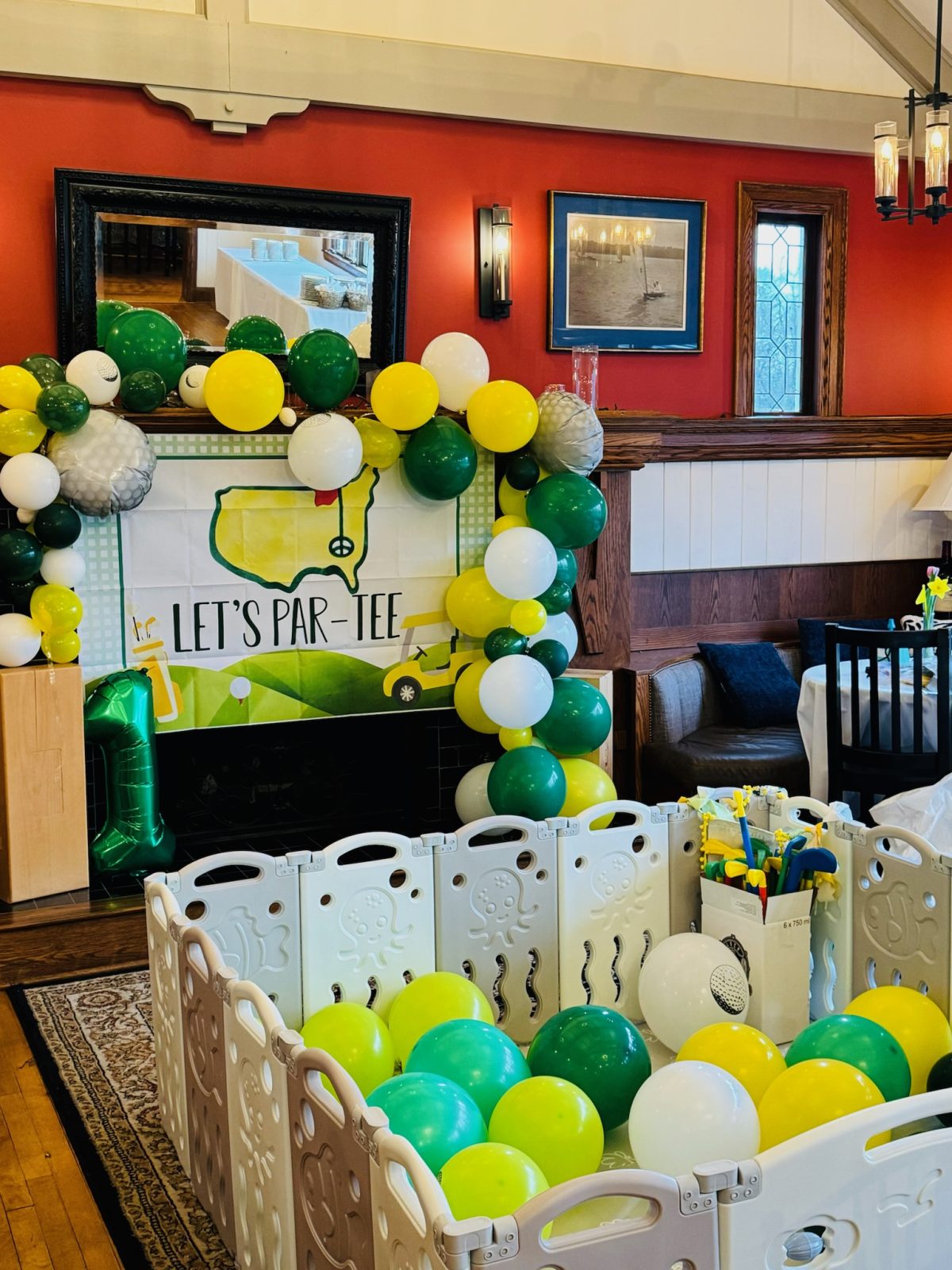 First birthday party with a golf theme