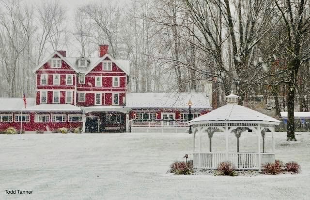 Springside inn in the winter covered with a layer of snow. Photo shot by local photographer todd tanner